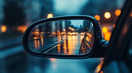 Rainy Night City Drive Reflection