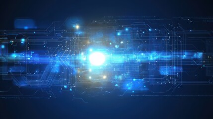 Fototapeta premium Technology Concept Background in Abstract Blue Style.