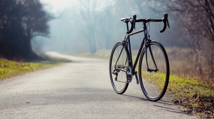 Obraz premium Elegant Road Bike on a Scenic Country Road