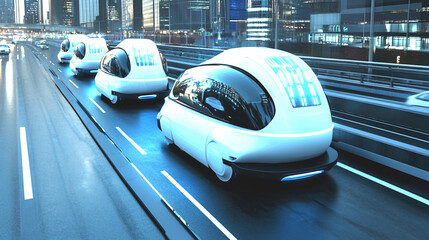 Obraz premium Self-driving cars transforming public transport systems globally