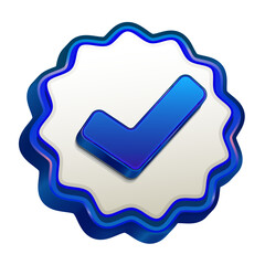 Isolated blue check mark verified logo vector sign