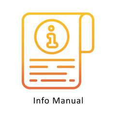 Info Manual vector Gradient Outline Icon. .. Eps 10 file