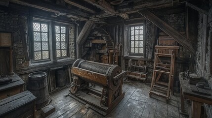 A Dark and Dusty Room with Abandoned Furniture and Windows
