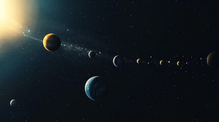 solar system with space for text 