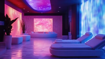 Multi-sensory wellness experience, spa-like setting with high-tech equipment