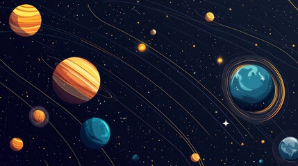 Obraz premium solar system with space for text 