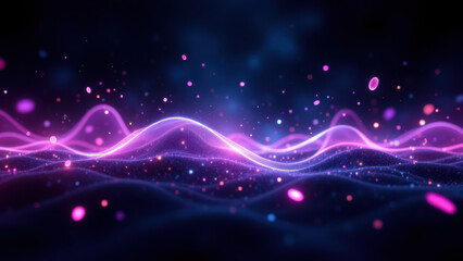 Fototapeta premium Ethereal purple digital nebula with bokeh effect