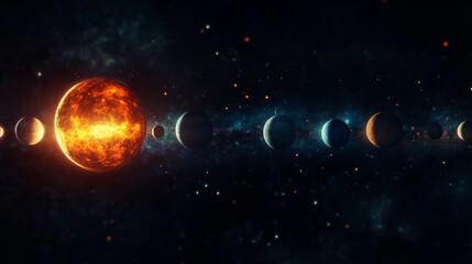 solar system with space for text 