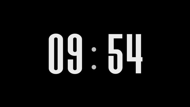 10 minutes countdown on black hd 