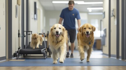 Pet clinic offers rehabilitation therapy for injured pets, aiding recovery and mobility