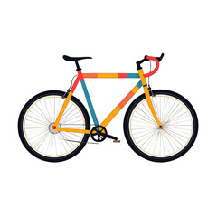 Fototapeta premium Colorful modern bicycle design isolated on transparent background cutout png
