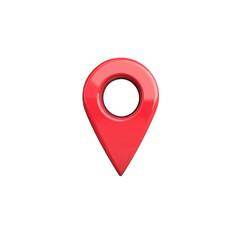 Red location pin icon isolated on transparent background cutout png