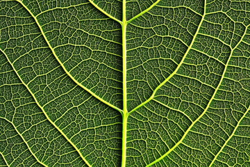 Obraz premium Close-Up of Green Leaf Texture with Veins