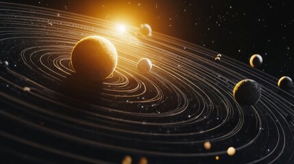Fototapeta premium solar system with space for text 