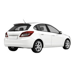 Obraz premium White hatchback car with sleek design isolated on transparent background cutout png