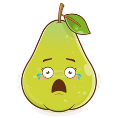 pear surprised face cartoon cute