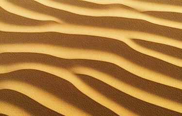 Rippling Sand Texture &ndash; Close-Up of Golden Sand Waves in Natural Desert Landscape