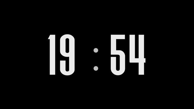 20 minutes countdown on black hd 