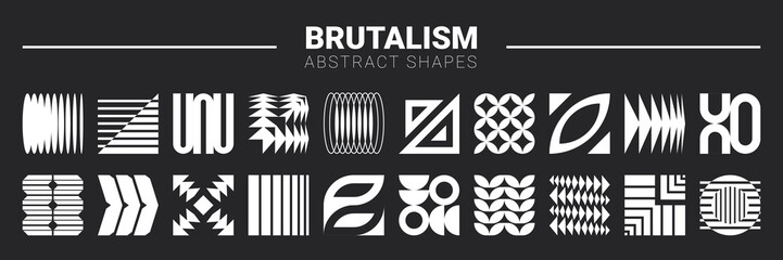 Shape abstract geometric. Brutal graphic element of distortion. Minimalism ornament logo. Futuristic retro symbol, grunge simple figure sign. Vector postmodern garish form isolated object for design