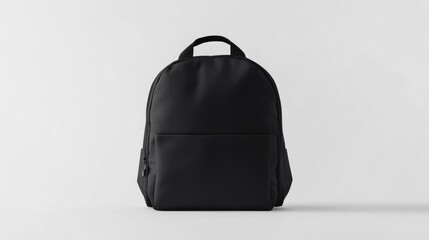 Naklejka premium Mockup of a black school backpack displayed on a white background for design presentations