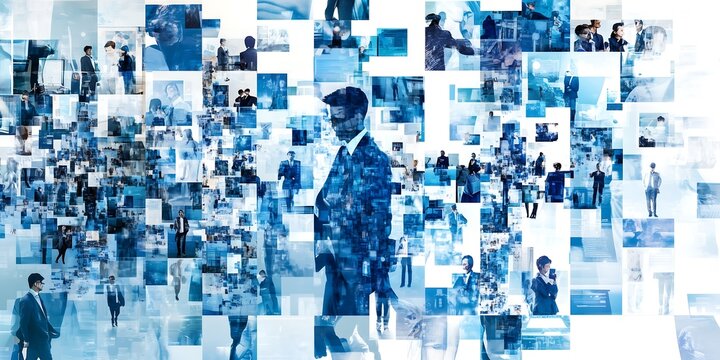 Modern collage of corporate images with a business theme