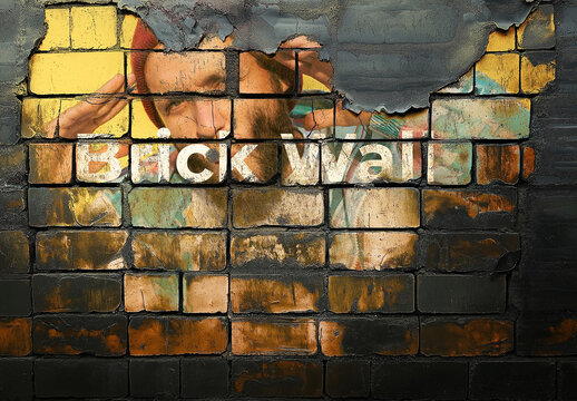 Brick Wall Mockup With Hard Texture