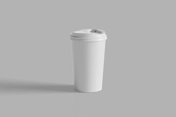 Coffee paper cup isolated on light grey background for mockup