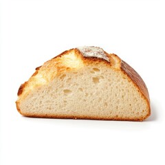 A single slice of fresh, white bread with a golden-brown crust, perfectly symmetrical