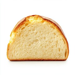 A single slice of fresh, white bread with a golden-brown crust, perfectly symmetrical