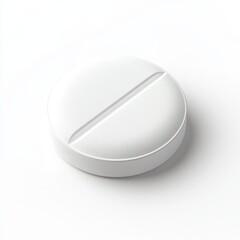 A single white round pill with a subtle matte finish isolated on a white background