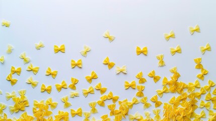 Farfalle Pasta Isolated on White Background - A Captivating Display of Culinary Delight. The Graceful Farfalle Pasta, with Its Distinctive Bow - like Shape, Standing Alone Against the Purity of White.