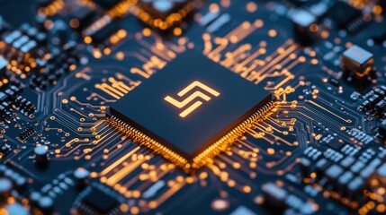 Stylized microchip with dynamic circuit pattern