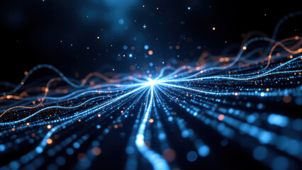 Abstract high-tech digital light energy network.