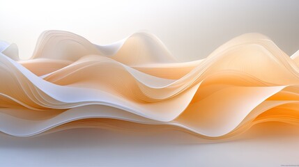 Beautiful abstract sculpture features fluid, undulating shapes with translucent materials and gentle lighting enhancing its organic movement
