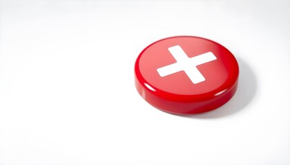 red plus button 3d render