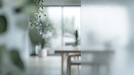 Frosted Glass Interior Design with Plants