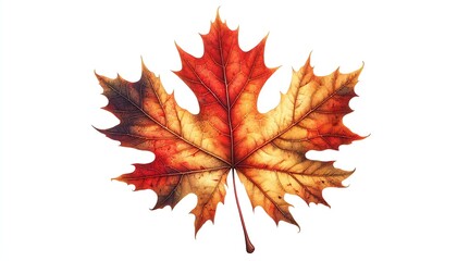 Fototapeta premium Autumn Leaves Falling from Tree Branch in Breeze. generator AI
