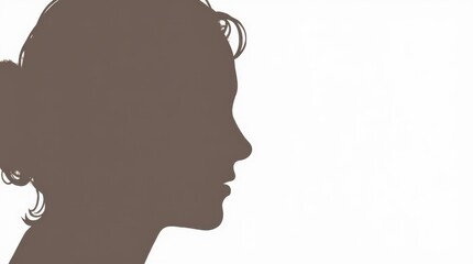 Minimalist Profile Portrait with Black Outline