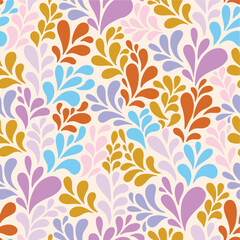 Colorful abstract plant seamless pattern