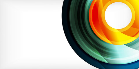 Bright colorful circles with light effects. Abstract background