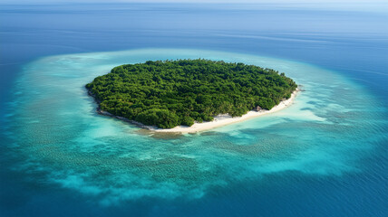 青い海に浮かぶ緑豊かな島