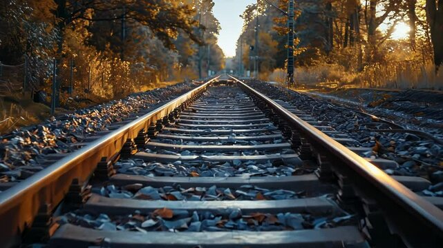 Railroad tracks in autumn