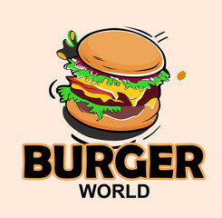 burger world vector illustration for web, app, advertising, design etc. 
