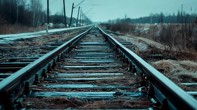Railroad tracks in the countryside