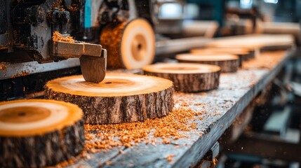 Woodworking Machine Cutting and Shaping Wooden Rounds