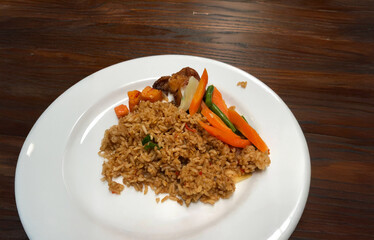 Traditional Indonesian fried rice dish