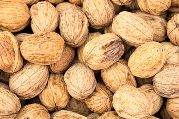 Handful of nuts in bulk.