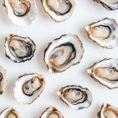 Oysters isolated on white background