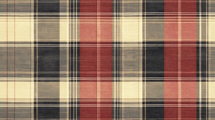 old red black white classy seamless pattern plaid background, colors stripes fabric design