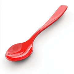 Plastic Spoon Red isolated on white background